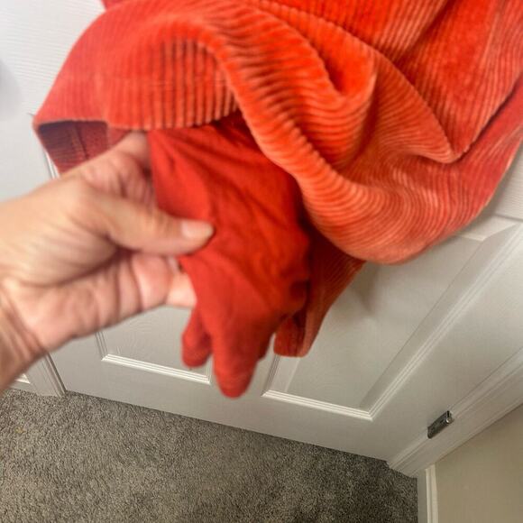 Anthropology Size Medium Pencil Skirt Lined Orange Velour Soft - Picture 5 of 8